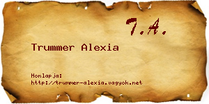 Trummer Alexia névjegykártya